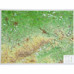 Wandkarten Und Poster*RELIEFKARTE SACHSEN KLEIN 1 : 650.000 - Karte