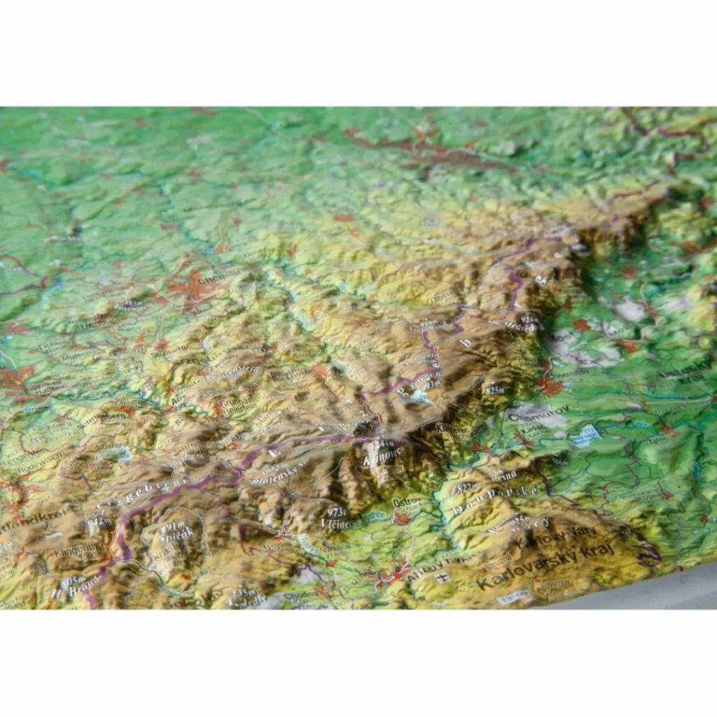 Wandkarten Und Poster*RELIEFKARTE SACHSEN KLEIN 1 : 650.000 - Karte