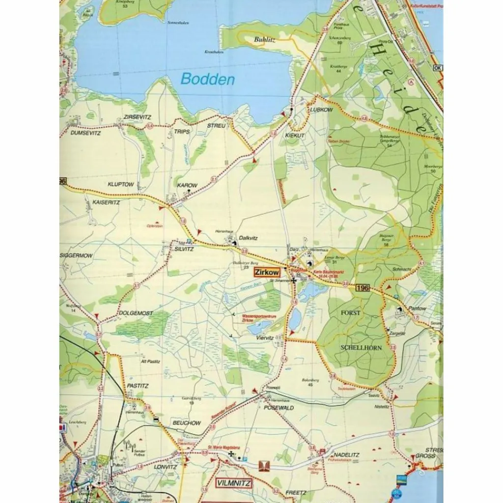 Fahrradkarten|Wanderkarten Und Winterkarten*RÜGEN, BERGEN, GÖHREN, BAABE, BINZ, SELL - Wanderkarte