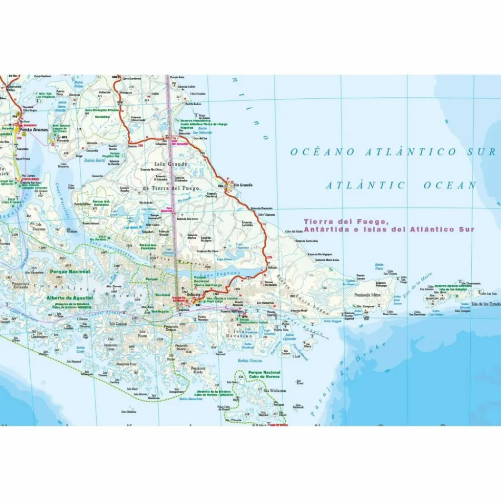 Straßenkarten|Straßenkarten*RKH WMP PATAGONIEN, FEUERLAND - Straßenkarte