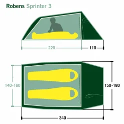 Robens 2-Personen-Zelte|Sommerzelte*SPRINTER 3 LW - Tunnelzelt