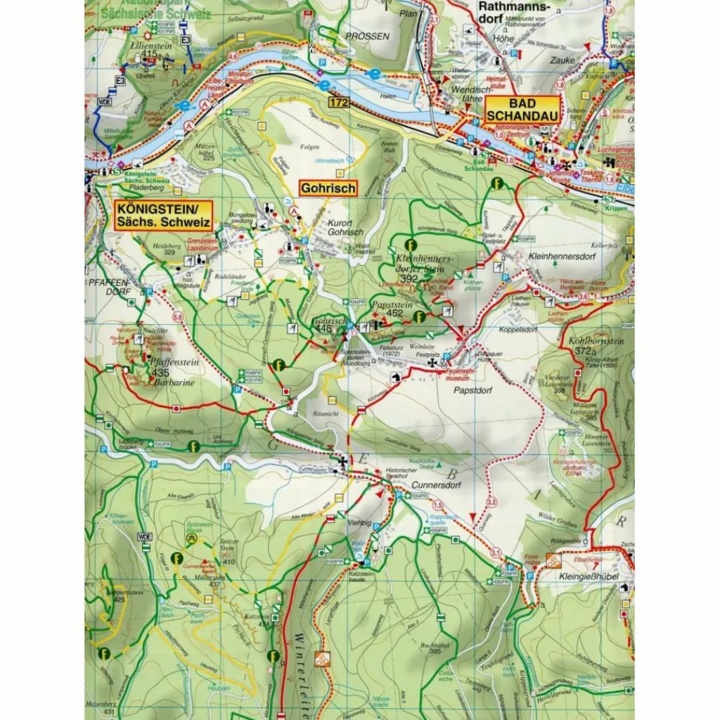 SÄCHSISCH-BÖHMISCHE SCHWEIZ 1 : 30 000. - Wanderkarte^ Fahrradkarten|Wanderkarten Und Winterkarten