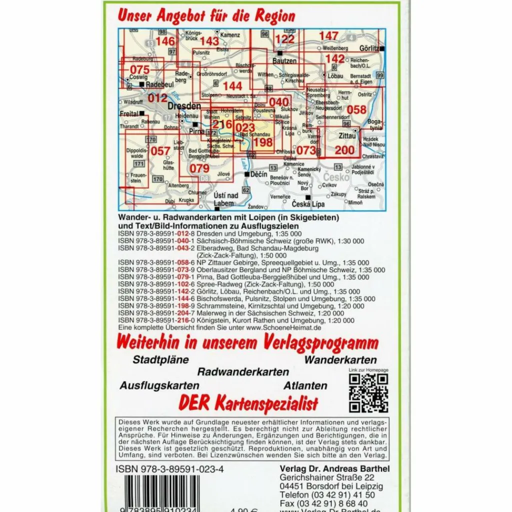 Fahrradkarten|Wanderkarten Und Winterkarten*SÄCHSISCH-BÖHMISCHE SCHWEIZ 1 : 30 000. - Wanderkarte