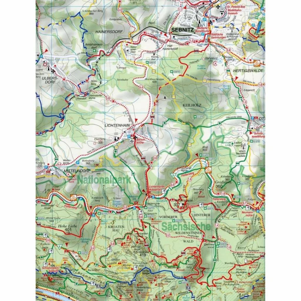 Fahrradkarten|Wanderkarten Und Winterkarten*SÄCHSISCH-BÖHMISCHE SCHWEIZ 1 : 30 000. - Wanderkarte