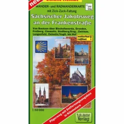 Fahrradkarten|Wanderkarten Und Winterkarten*SÄCHSISCHER JAKOBSWEG AN DER FRANKENSTRA - Wanderkarte