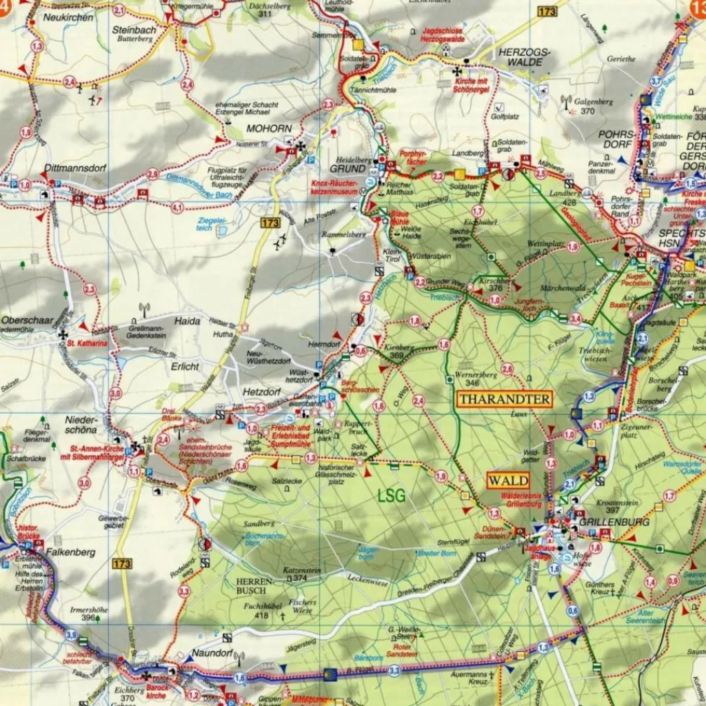 Fahrradkarten|Wanderkarten Und Winterkarten*SÄCHSISCHER JAKOBSWEG AN DER FRANKENSTRA - Wanderkarte