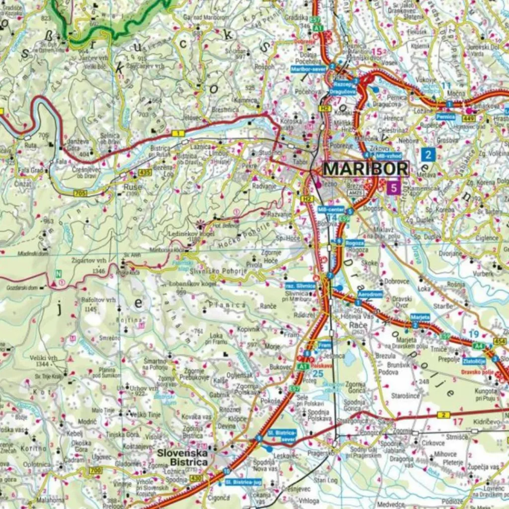 SLOWENIEN, STRAßEN- UND FREIZEITKARTE 1:150.000 - Straßenkarte^ Straßenkarten|Straßenkarten