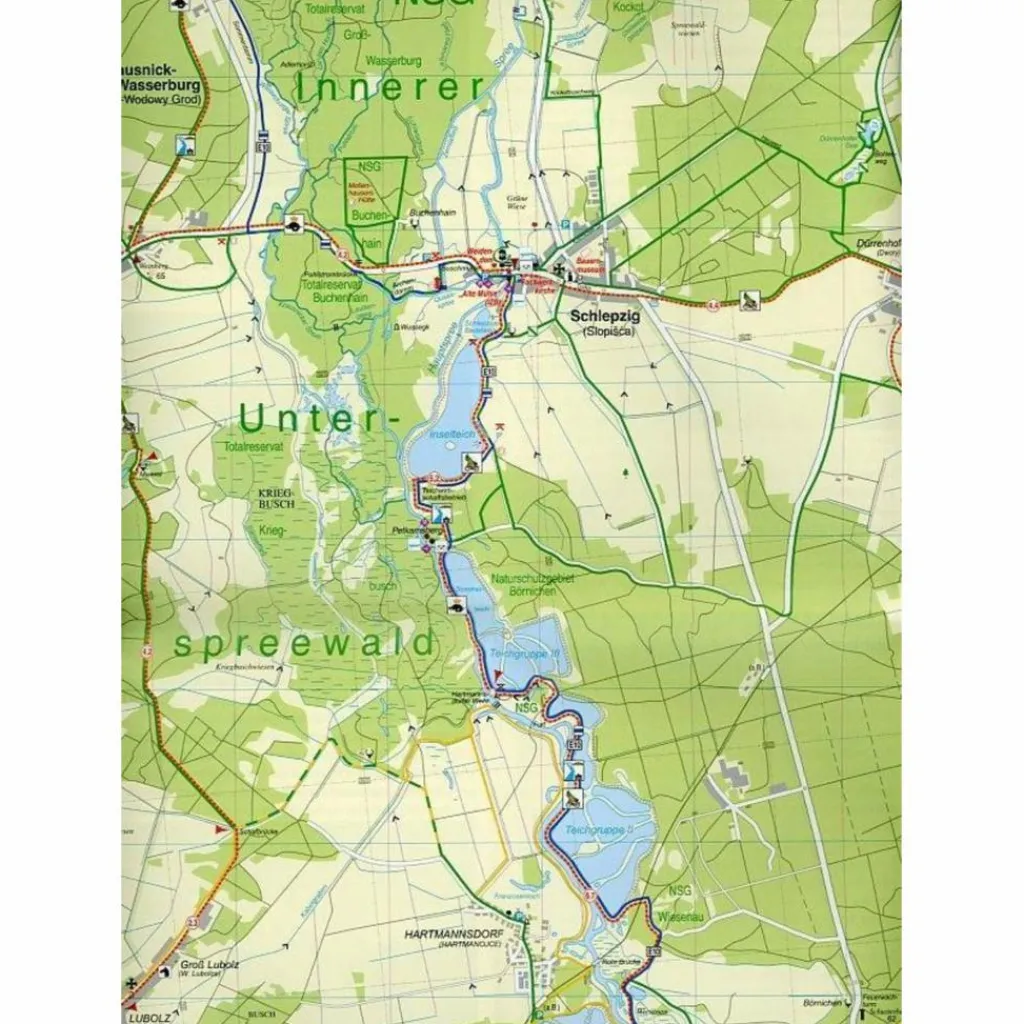 Fahrradkarten|Wanderkarten Und Winterkarten*SPREEWALD MIT MÄRKISCHER HEIDELANDSCHAFT - Wanderkarte