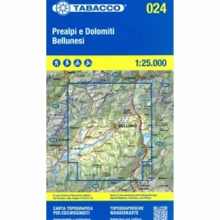 Wanderkarten Und Winterkarten|Wanderkarten Und Winterkarten*TABACCO WANDERN PREALPI BELLUNESI 1:25000