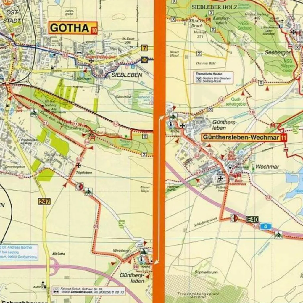 Fahrradkarten|Wanderkarten Und Winterkarten*THÜRINGER STÄDTEKETTE RADWANDER- UND WAN - Wanderkarte