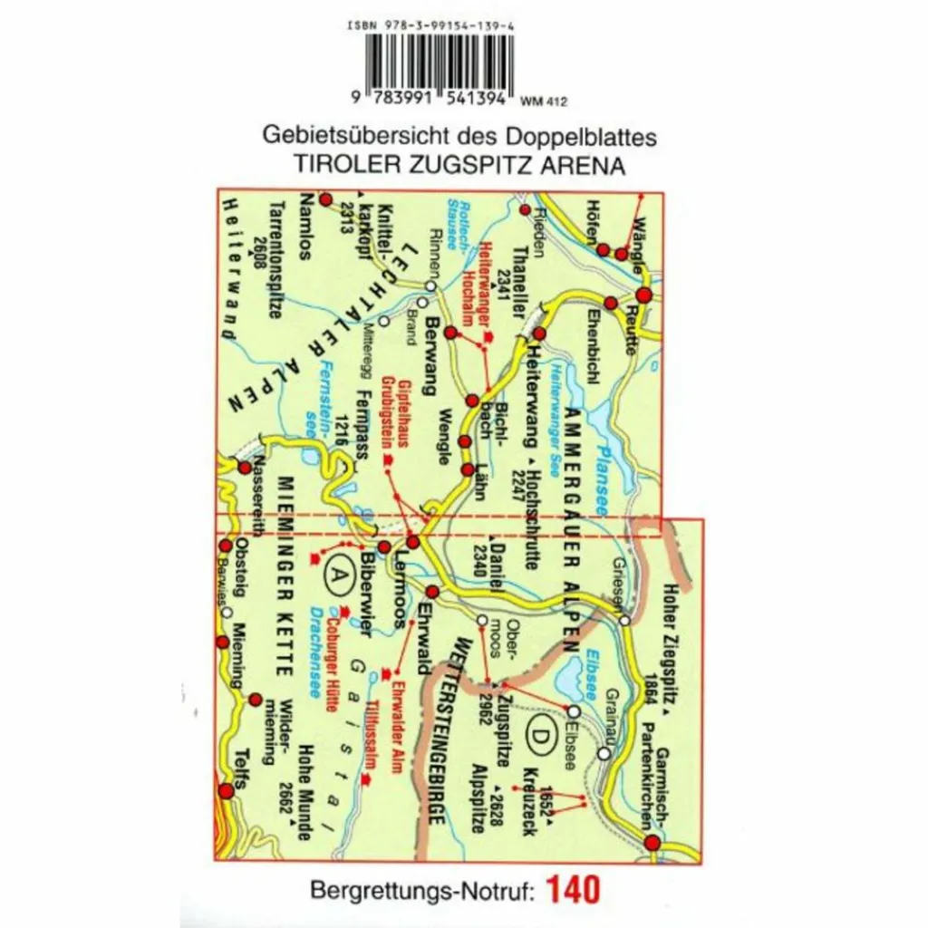 Wanderkarten Und Winterkarten|Wanderkarten Und Winterkarten*TIROLER ZUGSPITZ ARENA XL, EHRWALD, LERMOOS, BIBERWIER, LÄHN