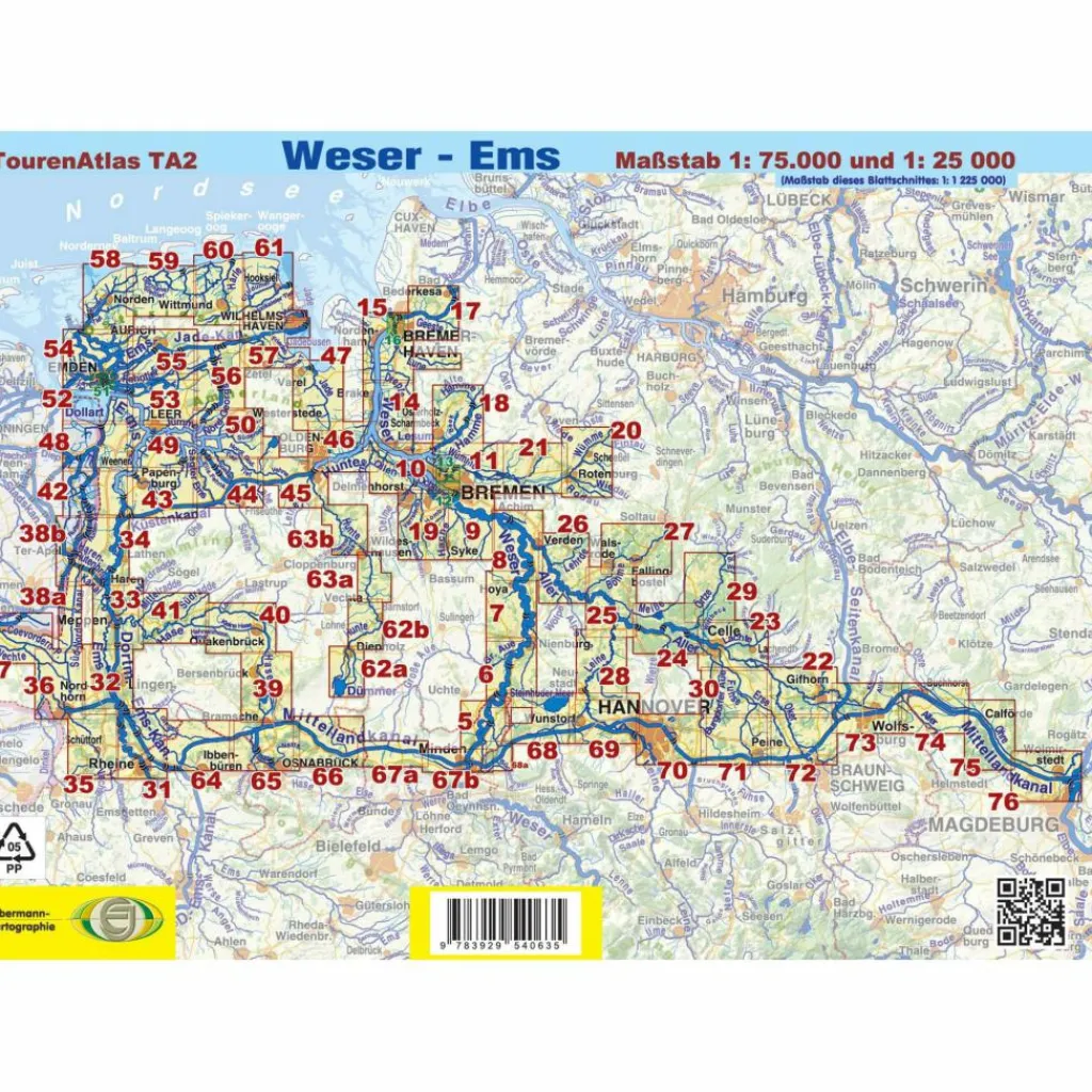 Fahrradkarten|Gewässerkarten*TOURENATLAS TA2 WESER-EMS - Wasserkarte