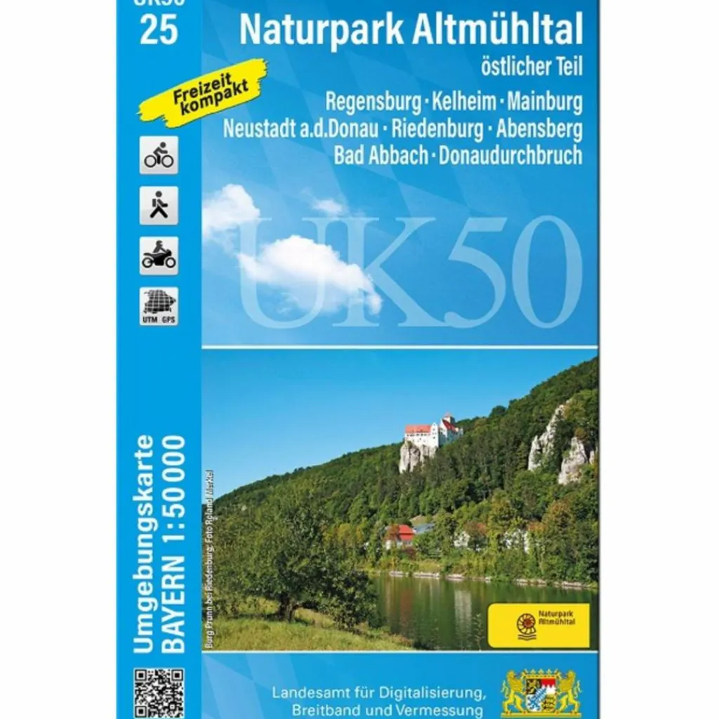 UK50-25 NATURPARK ALTMÜHLTAL, ÖSTLICHER TEIL^ Fahrradkarten|Wanderkarten Und Winterkarten