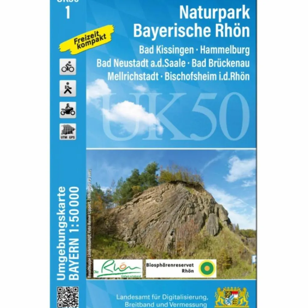 Fahrradkarten|Wanderkarten Und Winterkarten*UK50-1 NATURPARK BAYERISCHE RHÖN