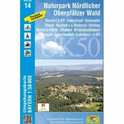 UK50-14 NATURPARK NÖRDLICHER OBERPFÄLZER WALD^ Fahrradkarten|Wanderkarten Und Winterkarten