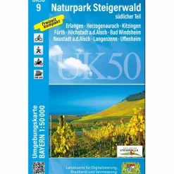 Fahrradkarten|Wanderkarten Und Winterkarten*UK50-9 NATURPARK STEIGERWALD, SÜDLICHER TEIL