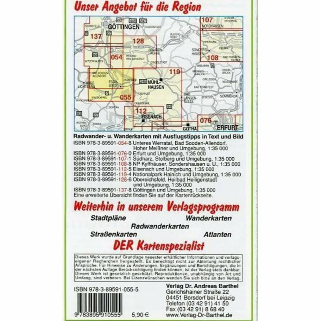 UNTERES WERRATAL. ESCHWEGE, WANFRIED - Wanderkarte^ Fahrradkarten|Wanderkarten Und Winterkarten