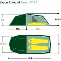 Vaude 2-Personen-Zelte|3-Jahreszeiten-Zelte*ALLROUND FERRET XT 3P - Tunnelzelt