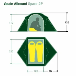 Vaude ALLROUND SPACE 2P - Kuppelzelt^ 2-Personen-Zelte|3-Jahreszeiten-Zelte
