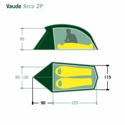 Vaude 2-Personen-Zelte|3-Jahreszeiten-Zelte*ARCO 2P - Tunnelzelt