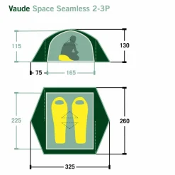 Vaude SPACE SEAMLESS 2-3P - Kuppelzelt^ 2-Personen-Zelte|3-Jahreszeiten-Zelte