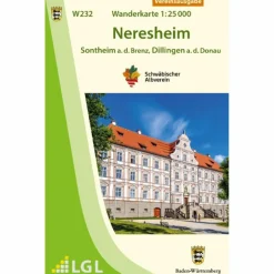 Wanderkarten Und Winterkarten|Wanderkarten Und Winterkarten*W232 NERESHEIM - SONTHEIM A.D.BRENZ, DILLINGEN A.D.DONAU - Wanderkarte
