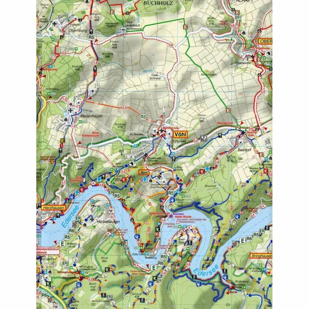 Fahrradkarten|Wanderkarten Und Winterkarten*WANDER- UND RADWANDERKARTE EDERSEE, NATI - Wanderkarte