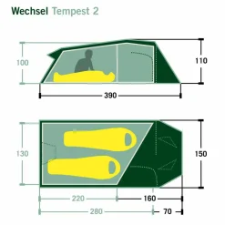 Wechsel 2-Personen-Zelte|3-Jahreszeiten-Zelte*TEMPEST 2 - Tunnelzelt