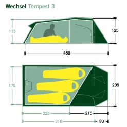 Wechsel TEMPEST 3 - Tunnelzelt^ 3-Personen-Zelte|3-Jahreszeiten-Zelte