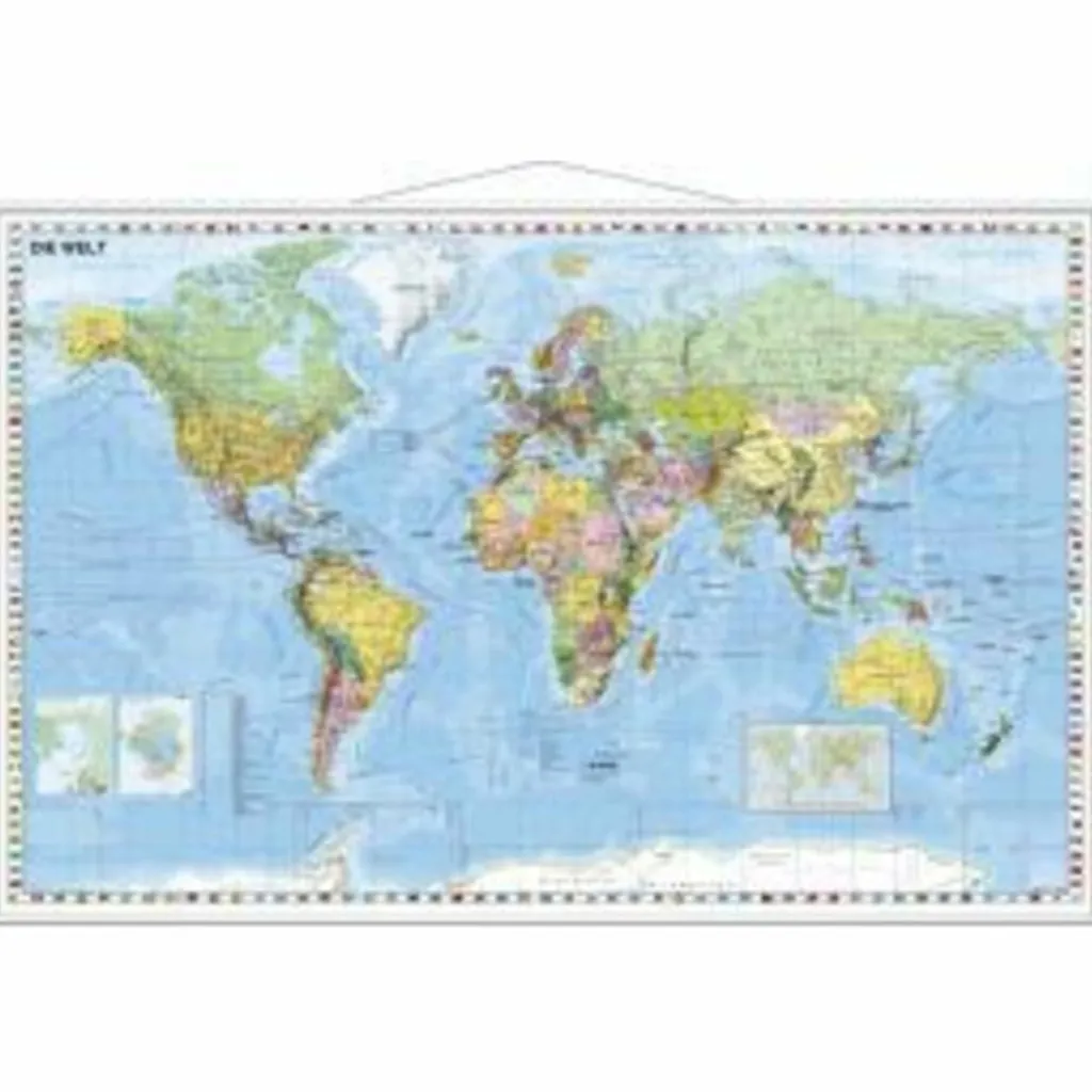 Wandkarten Und Poster*WELTKARTE DEUTSCHSPRACHIG. WANDKARTE MIT - Poster