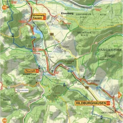 Fahrradkarten|Fahrradkarten*WERRATAL-RADWEG 1:35 000 RADWANDERKARTE MIT ZICK-ZACK-FALTUN - Fahrradkarte